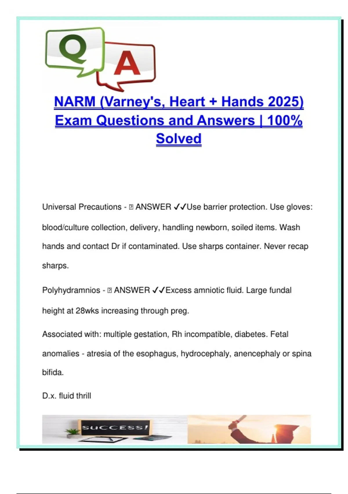 NARM Exam Prep 2025/2026 – 160+ Verified Questions & Answers | FHR ...