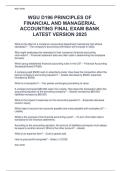 WGU D196 PRINCIPLES OF  FINANCIAL AND MANAGERIAL  ACCOUNTING FINAL EXAM BANK  LATEST VERSION 2025