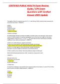 CERTIFIED PUBLIC HEALTH Exam Review Guide &sol; CPH Exam Questions with Verified Answer 2025 Update 