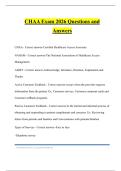 CHAA Exam 2026 Questions and Answers