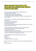 NRFSP WALMART FOOD SAFETY TEST  QUESTIONS AND ANSWERS 100&percnt; VERIFIED  &lbrace;UPDATED 2025-2026&rcub;  