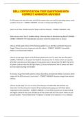 DELL CERTIFICATION TEST QUESTIONS WITH CORRECT ANSWERS 2025&sol;2026