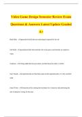 Video Game Design Semester Review Exam Questions & Answers Latest Update Graded A&plus;
