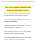 Video Game Design Unit 7 Exam Questions & Answers Latest Update Graded A&plus;