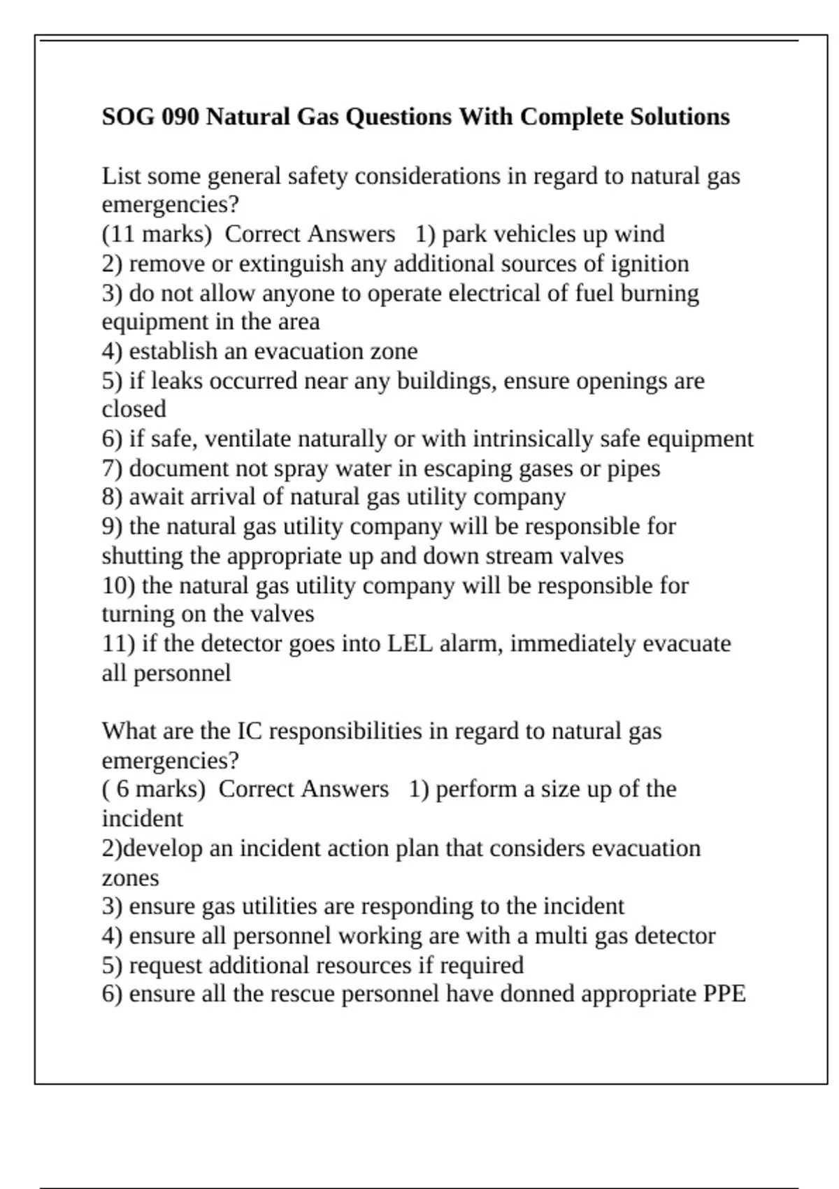 SOG 090 Natural Gas Questions With Complete Solutions - SOG 090 Natural ...