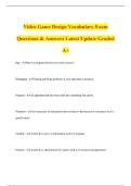 Video Game Design Vocabulary Exam Questions & Answers Latest Update Graded A&plus;
