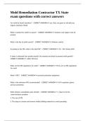 Mold Remediation Contractor TX State exam questions with correct answers