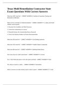 Texas Mold Remediation Contractor State Exam Questions With Correct Answers