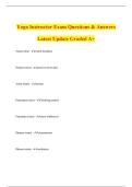 Yoga Instructor Exam Questions & Answers Latest Update Graded A&plus;