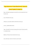 Yoga Instructor Exam Questions & Answers Latest Update Graded A&plus;