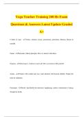 Yoga Teacher Training 200 Hr Exam Questions & Answers Latest Update Graded A&plus;