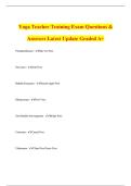 Yoga Teacher Training Exam Questions & Answers Latest Update Graded A&plus;