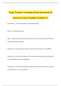 Yoga Teacher Training Exam Questions & Answers Latest Update Graded A&plus;