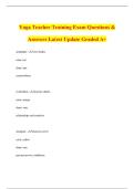 Yoga Teacher Training Exam Questions & Answers Latest Update Graded A&plus;