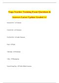 Yoga Teacher Training Exam Questions & Answers Latest Update Graded A&plus;