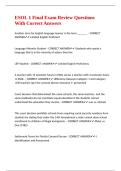 ESOL 1 Final Exam Review Questions With Correct Answers