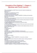 Essentials of Fire Fighting 7 - Chapter 4 Questions and Correct Answers