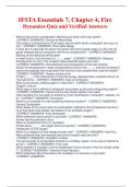 IFSTA Essentials 7&comma; Chapter 4&comma; Fire Dynamics Quiz and Verified Answers