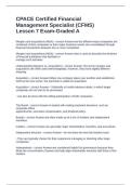 CPACE Certified Financial Management Specialist &lpar;CFMS&rpar; Lesson 7 Exam-Graded A