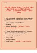 NUR 2459 Mental Health Final Exam 2025 &vert; Questions & Verified Answers &vert; Graded A&plus;