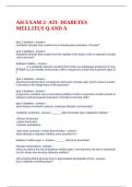 AH EXAM 2- ATI- DIABETES MELLITUS Q AND A