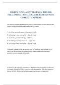 HESI PN FUNDAMENTALS EXAM 2025-2026 FALL-SPRING &ndash; REAL EXAM QUESTIONS WITH CORRECT ANSWERS