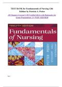 Test Bank for Fundamentals of Nursing 12th Edition By Potter&comma; Perry&comma; Stockert&comma; Hall&comma; Ostendorf&period; Latest Edition&vert;&vert; All Chapters Covered&vert;&vert; 100&percnt; Verified Answers&vert;&vert;