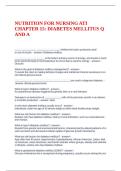 NUTRITION FOR NURSING ATI CHAPTER 15&colon; DIABETES MELLITUS Q AND A