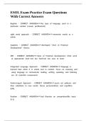 ESOL Exam Practice Exam Questions With Correct Answers