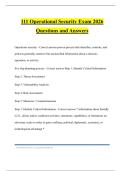 111 Operational Security Exam 2026 Questions and Answers