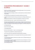 COGNITIVE PSYCHOLOGY - EXAM 1 Q AND A