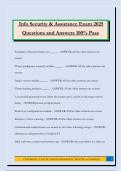 Info Security & Assurance Exam 2025 Questions and Answers 100&percnt; Pass