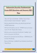 Information Security Fundamentals Exam 2025 Questions and Answers 100&percnt; Pass