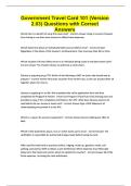 Government Travel Card 101 &lpar;Version 2&period;03&rpar; Questions with Correct Answers