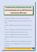 Fundamentals of Information Security and Cryptography Exam 2025 Questions and Answers 100&percnt; Pass