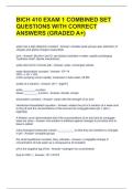 BICH 410 EXAM 1 COMBINED SET QUESTIONS WITH CORRECT ANSWERS &lpar;GRADED A&plus;&rpar; 