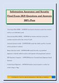 Information Assurance and Security Final Exam 2025 Questions and Answers 100&percnt; Pass