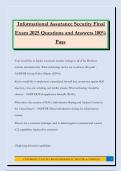 Informational Assurance Security Final Exam 2025 Questions and Answers 100&percnt; Pass