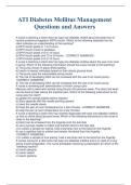 ATI Diabetes Mellitus Management Questions and Answers