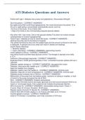ATI Diabetes Questions and Answers