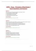 AYPO - Texas - Principles of Real Estate 1 Exam Questions and Answers