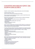 COGNITIVE PSYCHOLOGY &lpar;PSYC-310&rpar; EXAM &num;1 &lpar;LHU&rpar; Q AND A