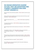 NC RADAR OPERATOR COURSE ACTUAL TEST 200 QUESTIONS AND CORRECT ANSWERS 2025-2026 LATEST GRADED A&plus;