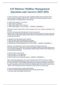 ATI Diabetes Mellitus Management Questions and Answers 2025-2026