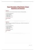 Texas Principles of Real Estate 2 Exam Questions and Answers