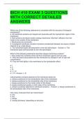 BICH 410 EXAM 3 QUESTIONS WITH CORRECT DETAILED ANSWERS 