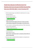 Florida Nurse Educator Certification Exam Test  Questions And Correct Answers &lpar;Verified Answers&rpar; Plus  Rationales 2025&sol;2026 Q&A &vert; Instant Download Pdf