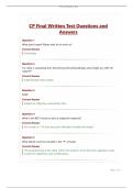 CP Final Written Test Questions and Answers