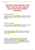 ASSISTED LIVING MANAGER AZ 3RD  PARTY TEST PREP 2025 UPDATED  ACTUAL EXAM WITH CORRECT  SOLUTIONS&period;