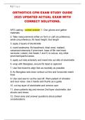 ORTHOTICS CPM EXAM STUDY GUIDE  2025 UPDATED ACTUAL EXAM WITH  CORRECT SOLUTIONS&period;